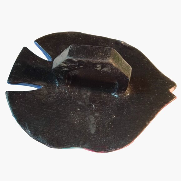 Wooden Tropical Fish Scarf Slip  Hand Painted - Picture 3 of 4